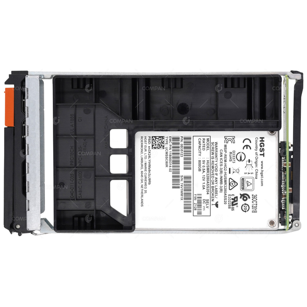 005052271 EMC SSD 800GB SAS 12G 2.5" SFF FOR EMC DATADOMAIN